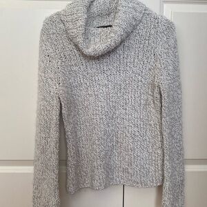 Express Soft Hand Knit Gray Cowl Neck Sweater